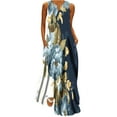 thumbnail image 2 of Kayannuo Long Dress for Woman Back to School Prom Dress Women's Summer Fashion Printed V-Neck Sleeveless Pullover Pocket Dress, 2 of 5