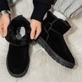 thumbnail image 5 of Men's Slip-On Fleece Lined Short Winter Snow Boots, Adult Male Round Toe Suede Upper Footwear with Thick Platform Outsole for Cold Season Daily Wear, 5 of 7