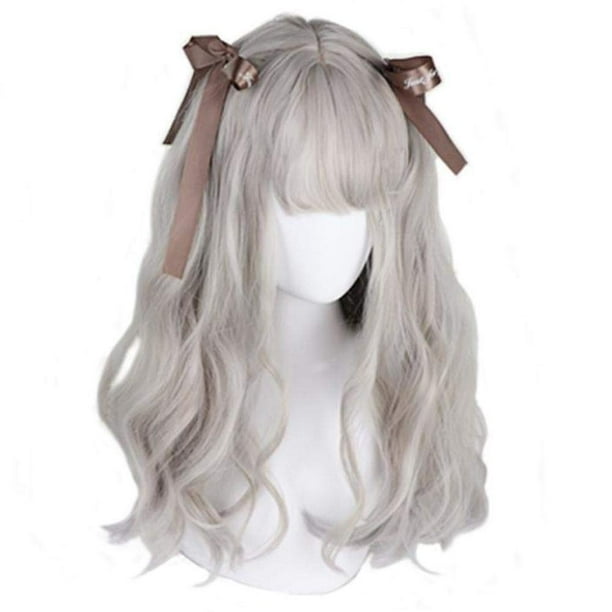 Jinsinto Long Curly Wig Natural Synthetic Hair Lolita Wig with