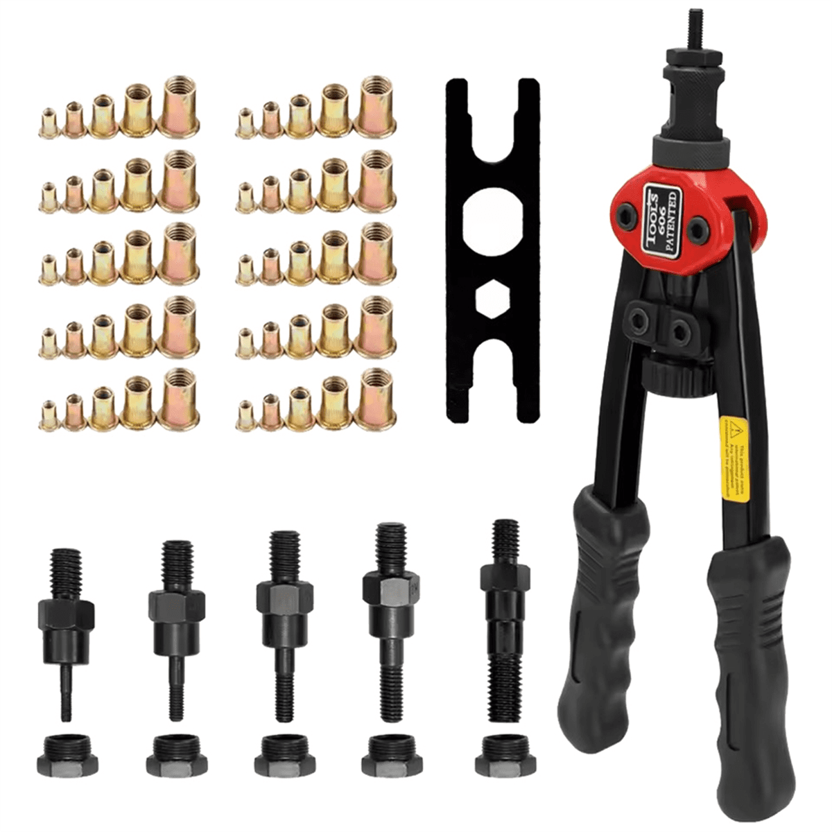 50pcs Rivet Nut +Hand Threaded Rivet Nuts- BT606 M3 /M5 M6 M8 Double Insert Riveting Rivnut Rivet Tool