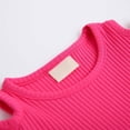 thumbnail image 4 of Toddler Girls Cold Shoulder Ribbed Tees 1-5 Years Old Cotton Short Sleeve Basic Layering Tops Summer Casual Playwear, 4 of 8