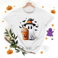 thumbnail image 5 of JOANKDMI Witch Ghost Halloween Shirts for Women Short Sleeve Pumpkin Spice Latte Graphic Tees Casual Fall Autumn Crewneck T-Shirt Novelty Holiday Party Tops, 5 of 6