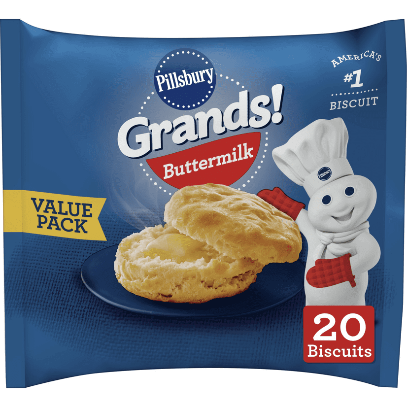Pillsbury Grands! Buttermilk Breakfast Biscuits Frozen Dough, Value