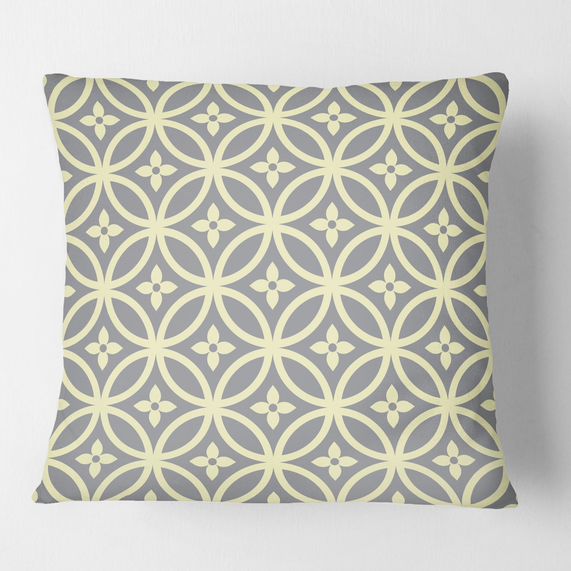 Designart Retro Ornamental Pattern II' Mid-Century Modern Throw Pillow - 18x18