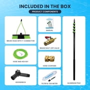 EQUIPMAXX 24 Feet Water Fed Pole Kit with Inline Water Filter System and TDS Meter for Solar Panel and Window Cleaning Extendable Brush & Pole