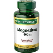 6 Pack Nature's Bounty Magnesium 500 mg Bone and Muscle Health 75 Softgels Each