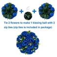 thumbnail image 5 of 1 Bundles Royal Blue Artificial Flowers, 10 Pcs Fake Roses Flower Ball Centerpieces for Wedding Dinning Table - Faux Silk Kissing Bouquet Floral Arrangement for Home Party Event Decor, 5 of 8