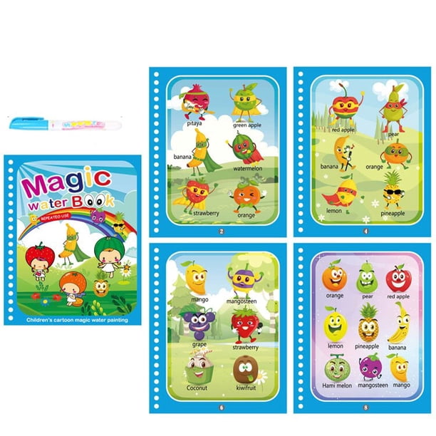 Libro de colorear reutilizable Montessori para niños, libro de dibujo de agua mágica, juguetes de dibujo de pintura, juguetes sensoriales de educación temprana para niños