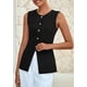 thumbnail image 5 of Chaleco Blazer PRETTYGARDEN para Mujer Sin Mangas con Botones Negro M, 5 of 8