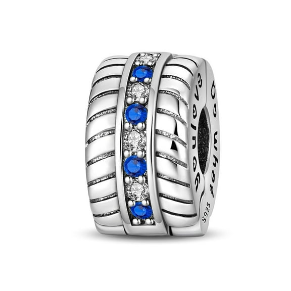 KUNSIR 925 Sterling Silver Clip Lock Spacer Stopper Charm Bead For Bracelet DIY