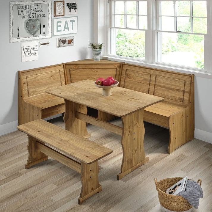 Bridge Brazil Corner Dining Set Corona Furniture Dash Antique brown color stain