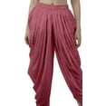 thumbnail image 4 of Moomaya Solid Punjabi Patiala Salwar Dhoti Pants For Women, Elastic Waist Relaxed Baggy Trousers, 4 of 6