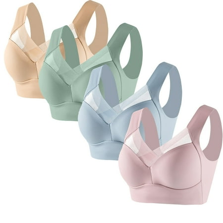 Ndbuld Bras for Women 4pc Women s Strapless Lace Underwear with Thin Side Collection and Daily Bra Fall Clearance L-6XL XL Khaki