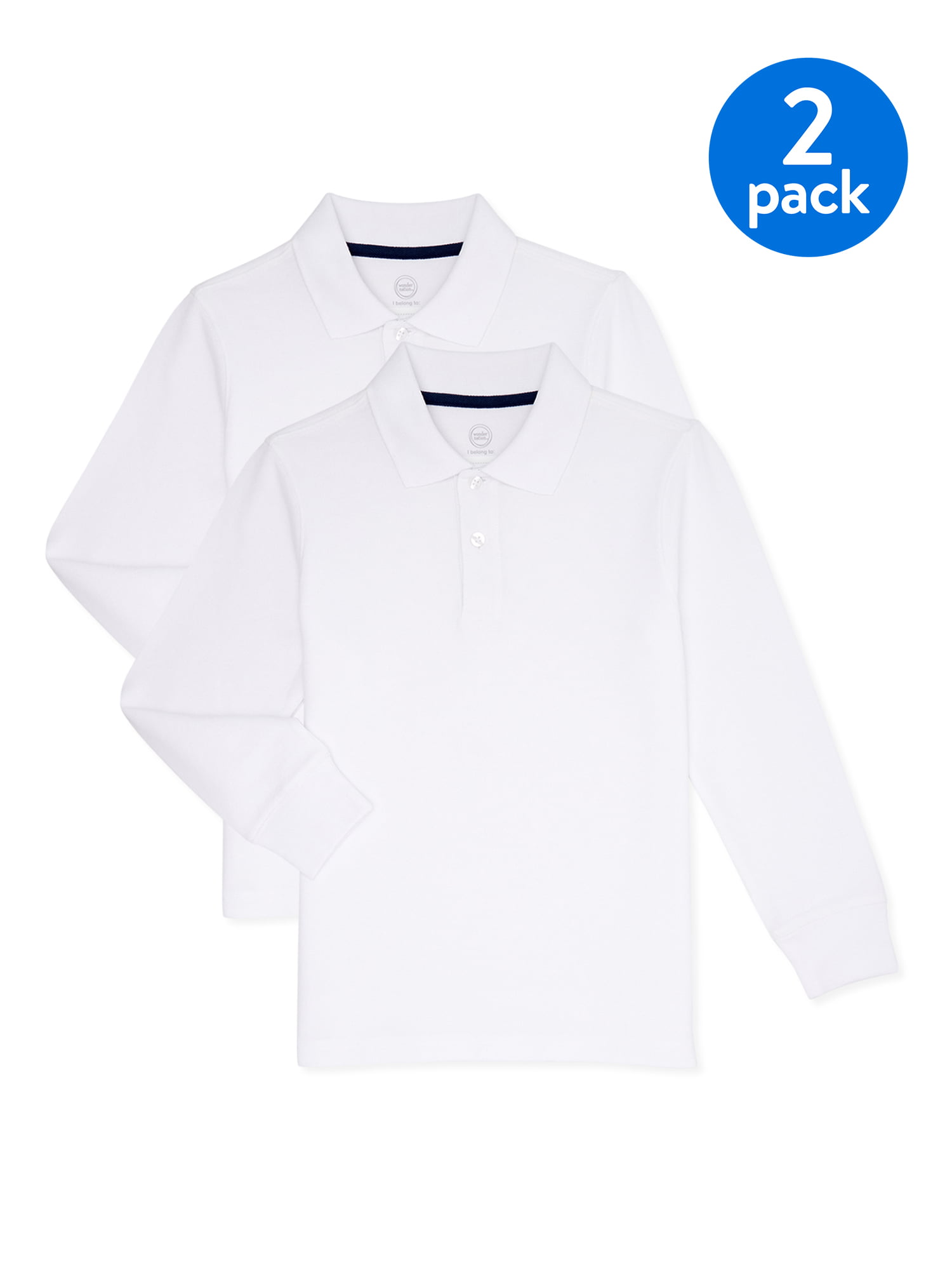 Boys Nautica $28 White Uniform Long Sleeved Polo Shirt Size 6-14/16 