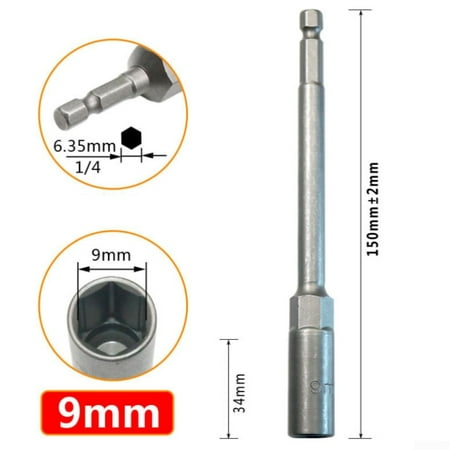 

1PC 150mm Hexagon Nut Driver Drill Bit Adapter Socket Wrench Extension Sleeve