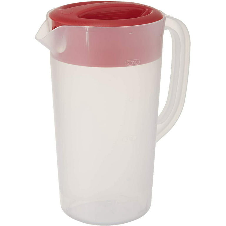RUBBERMAID Covered Pitcher 2.25 qt - White with Red Cover 
