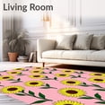 thumbnail image 2 of ODIKA 3'x5' Machine Washable Non-Slip Area Rug, Sunflower Field Latch Hook Kit Yarn Embroidery Beginner High Traffic Rug with Pad, Pink, 643916, 2 of 8