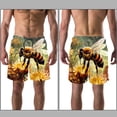 thumbnail image 3 of luoweisi Men's Beach Shorts Quick Dry Swim Trunks with Mesh Lining Bee L, 3 of 5