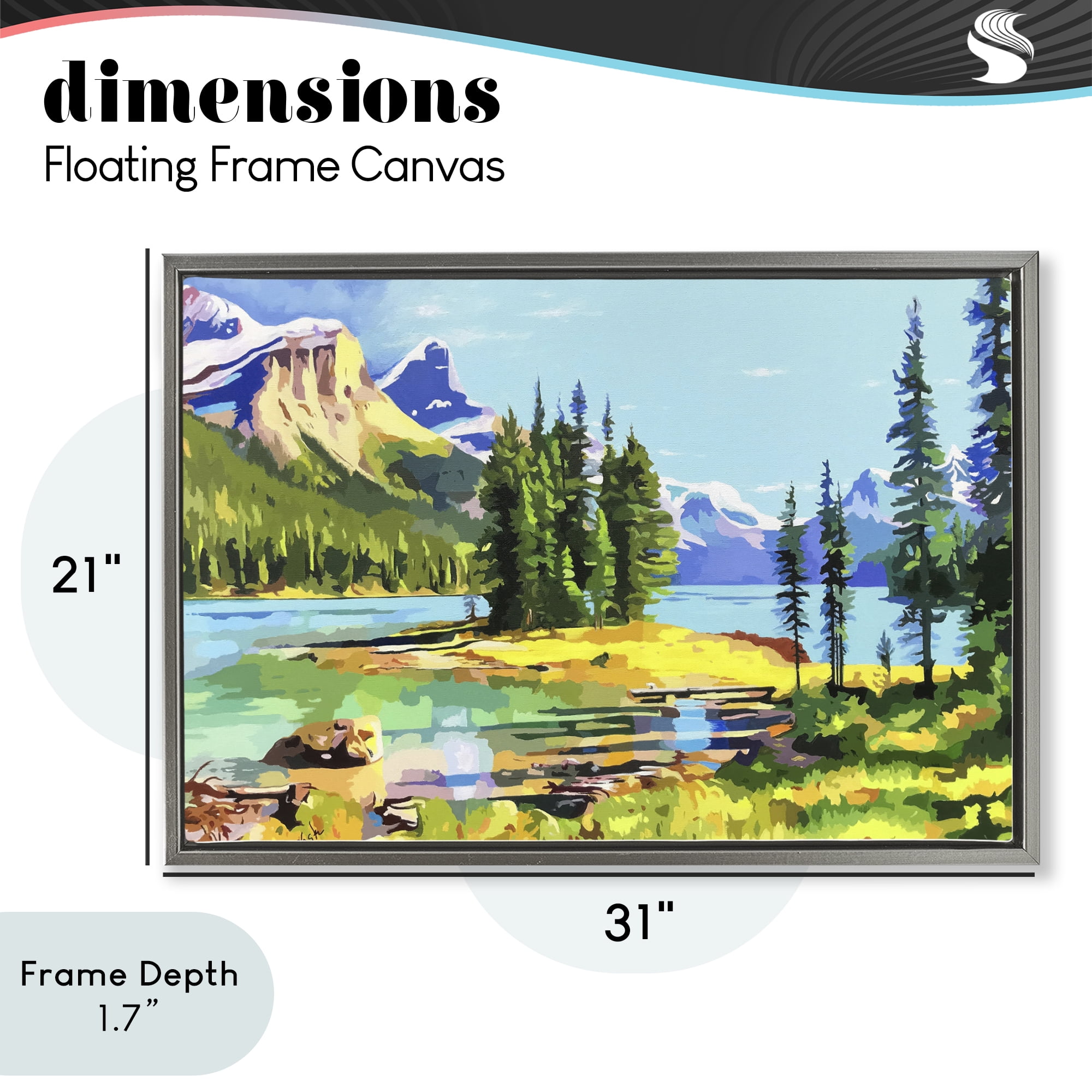 Stupell Industries Alpine Mountain Solitude Gray Framed Floater Canvas Wall Art, design by John Jaster