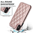 thumbnail image 3 of for iPhone XR Wallet Case with Card Holder RFID Blocking, Kickstand Card Slots Case, Dimaond Patterned Elegent PU Leather,Double Back Flip Magnetic Clasp and Durable Shockproof Cover,Rosegold, 3 of 8