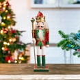 thumbnail image 4 of Christmas Nutcracker Ornament 12inch Sculpture for Shelves Tabletop Festival Red Green, 4 of 7