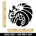 thumbnail image 2 of Thanksgiving Fall Cornucopia Self-Inking Rubber Stamp Ink Stamper - Black Ink - Small 3/4 Inch, 2 of 7