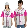 thumbnail image 4 of Personalized Breast Cancer Jersey, Pink Ribbon Awareness Soccer Shirt Baseball Breast Cancer Survivor Pride Jersey (M), 4 of 8