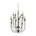 thumbnail image 3 of Traditional Decorative Metal Chandelier with Multiple Candles, Bronze and Cream, 3 of 4