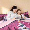 thumbnail image 4 of Manfei Christmas Tree Queen Comforter Set Holiday Comforter Sets Queen, Magenta Black 3 Pieces 1 Comforter and 2 Pillowcases, Pink Reversible, 4 of 6