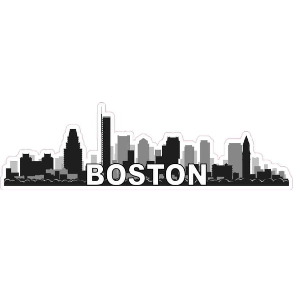 10inx3in Boston Skyline Sticker Vinyl Travel Window Decal Bumper