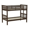thumbnail image 4 of Walker Edison Twin Over Twin Solid Wood Mission Design Bunk Bed, Walnut, 4 of 20