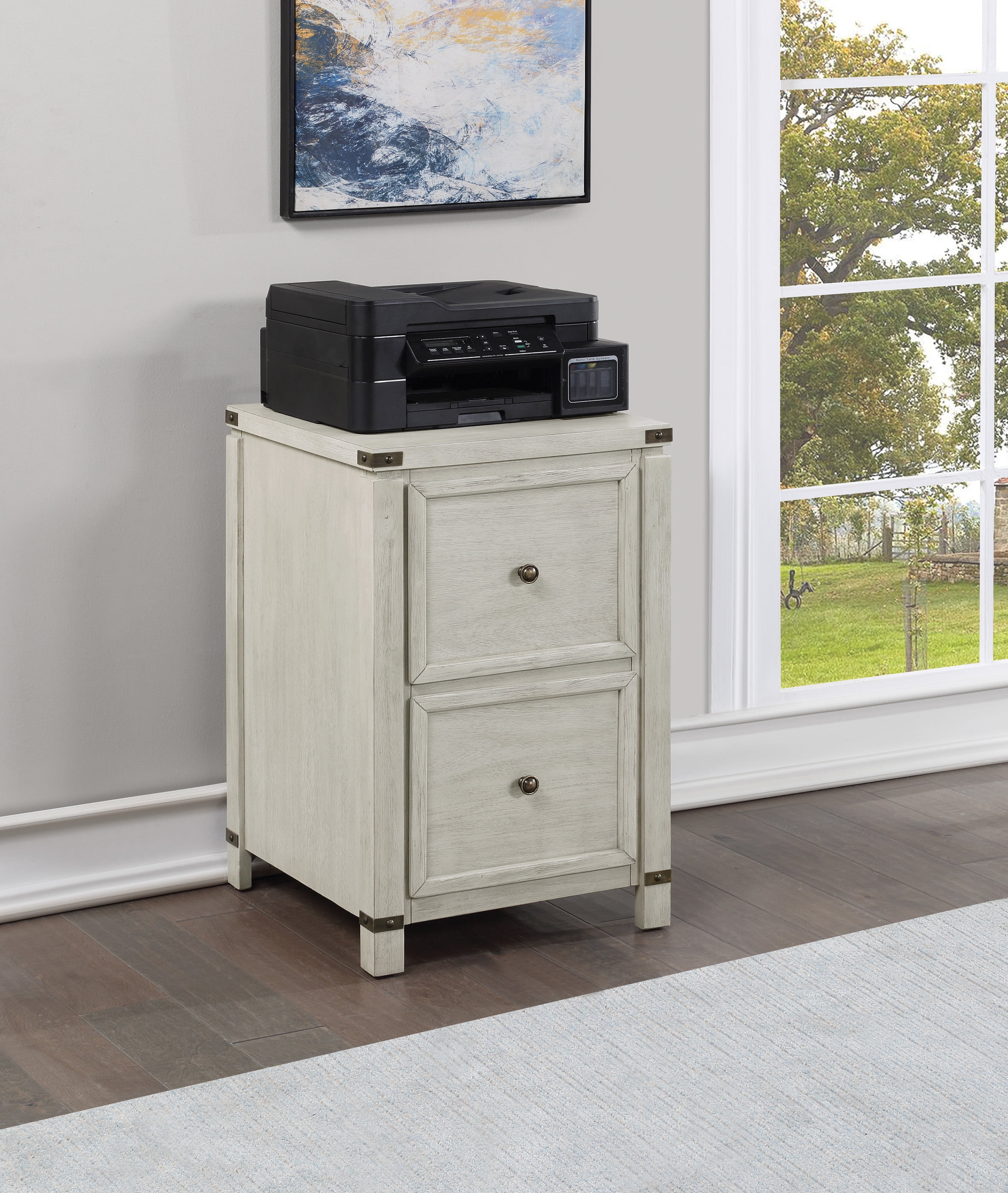 Baton Rouge 2 Drawer File Cabinet in Champagne White Oak Finish