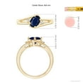 thumbnail image 5 of Angara Natural 1.55 Ct. Blue Sapphire with Diamond Side Stones Ring in 14K Yellow Gold for Women (Ring Size: 3), 5 of 11