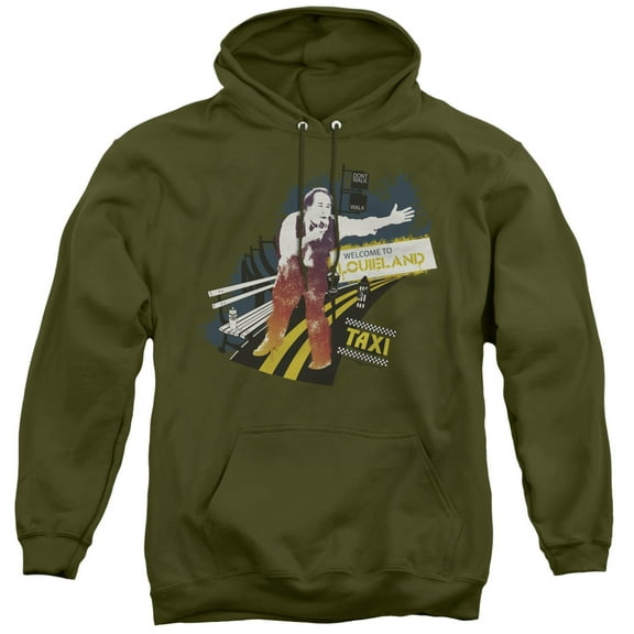 Taxi Louieland Adult Pullover Hoodie Sweatshirt Military Green