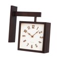 thumbnail image 3 of Reloj de Pared de Esquina, Reloj de Arte Decorativo, Fácil de Leer, Adorno, Reloj Creativo Y Moderno de Doble Cara para Dormitorio Y Comedor. marrón oscuro, 3 of 7
