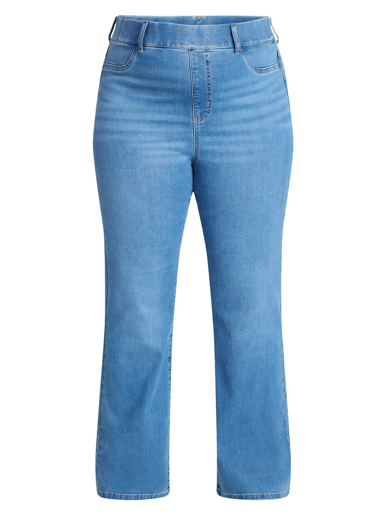 Terra & Sky Women's Plus Signature Pull On High Rise Bootcut Jeggings with Control Panel, Sizes 0X-5X