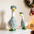 thumbnail image 5 of Porch Goose Christmas Outfit with Teal Holiday Print Headwrap and Wrapped Skirt Seasonal Outdoor Yard Decor Accessory for 19 To 23 Inch Statue Display, 5 of 7