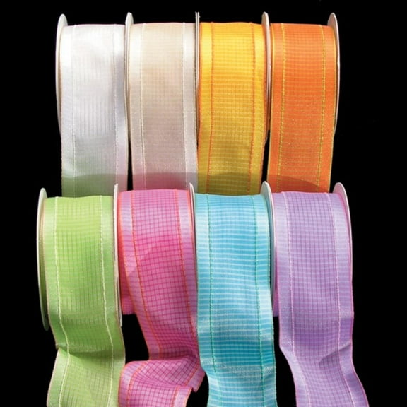The Ribbon People Green French Fine Square Taffeta Wired Craft Ribbon 1.5" x  27 Yards
