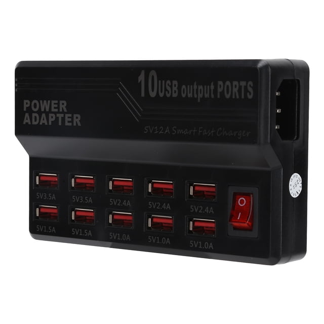 Fast Charging Dock Block, Usb Charging Station 12A 10 Ports Strong Compatibility for Mobile Phones for Mp3 Mp4 Dv Hands-Free US Plug,EU Plug,UK Plug