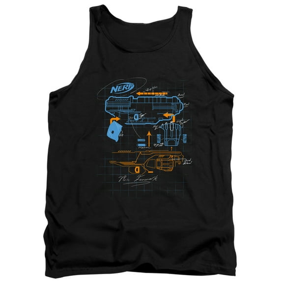 Nerf Deconstructed Nerf Gun Adult Tank Top Black