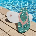 thumbnail image 3 of POLERO Wild Floral Green Print Flip Flop Sandal Water Shoes - Beach Slides Slip-on Quick Dry Thong FlipFlops Sandals for Boys (11-12 Little Kids) Size 1, 3 of 7
