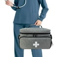 thumbnail image 5 of Gray Lightweight Emergency Medicine Organizer - 31x17x22cm Compact Medical Storage Bag, Portable First Aid Kit for Home & Travel, Sturdy Medication Container with Efficient Access Design (397g), 5 of 5