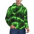 thumbnail image 2 of Kdxio Green Lightning Print Mens Casual Hooded Collar Drawstring Hoodies Pullover Sweatshirts Casual Long Sleeve Shirts-Medium, 2 of 7