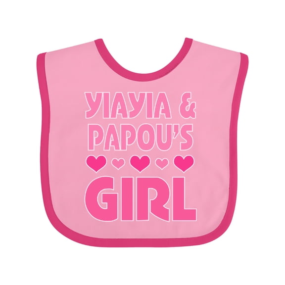 Inktastic Yiayia and Papou Girl Granddaughter Girls Baby Bib