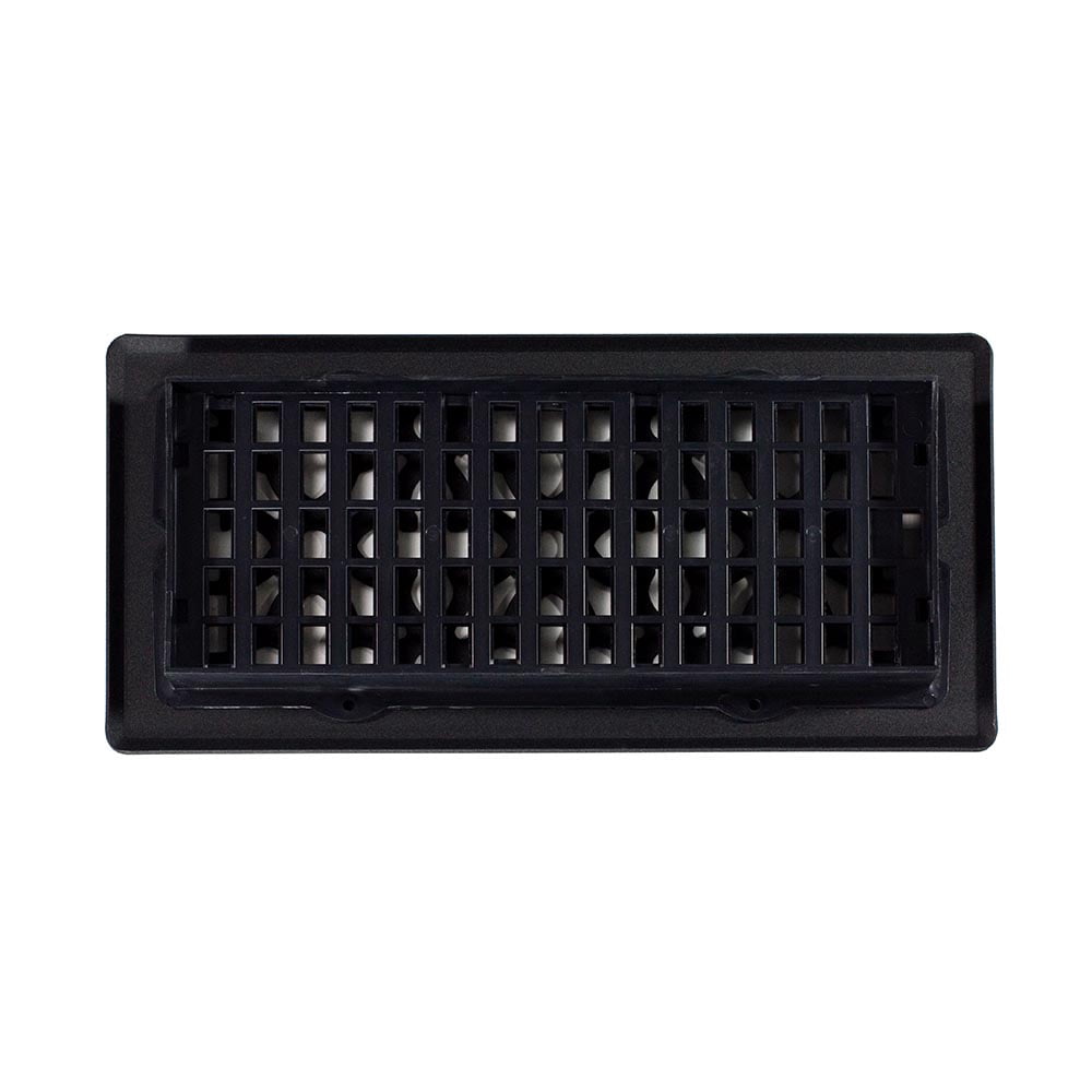 Decor Grates 4x10 Gothic Floor Register Vent Cover, Adjustable Airflow Control, Textured Black (AGH410-BLK)