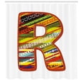 thumbnail image 3 of Ambesonne Letter R Shower Curtain, R Aztec Tribal, 69"Wx70"L, Multicolor, 3 of 3