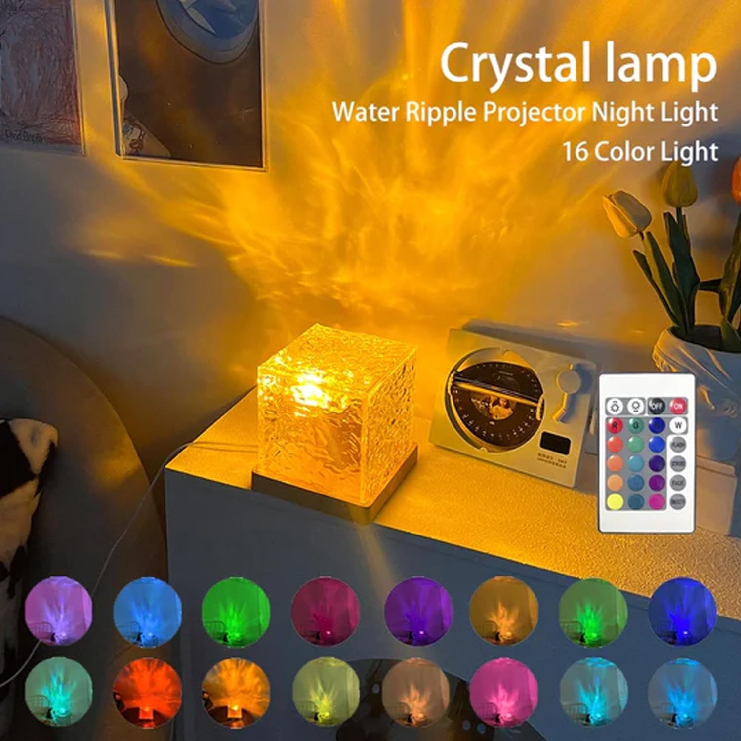 Magical Northern Lights with 16 Colors, Rechargeable Aurora Galaxy Lamp with Remote Control, Dimmable Night Light for Bedroom Decor and Gift for Teens