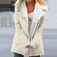 thumbnail image 2 of LYXSSBYX Winter Coats for Women 2023 Trendy Women's Fashion Long Sleeve Pocket Plush Button Coat, 2 of 5