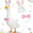 thumbnail image 2 of 2025 Bunny Goose Outfit, 2025 Easter Porch Goose Outfits, Lawn Goose Clothing for 23" High Cement or Plastic Goose, Spring Outdoor Patio Yard Decoration E [Hat + Bow + Hairball], 2 of 9
