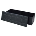 thumbnail image 2 of Topbuy Folding Storage Stool Padded Ottoman Faux Leather Foot Rest Seat Black, 2 of 5